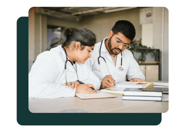 Doctors reviewing medical notes