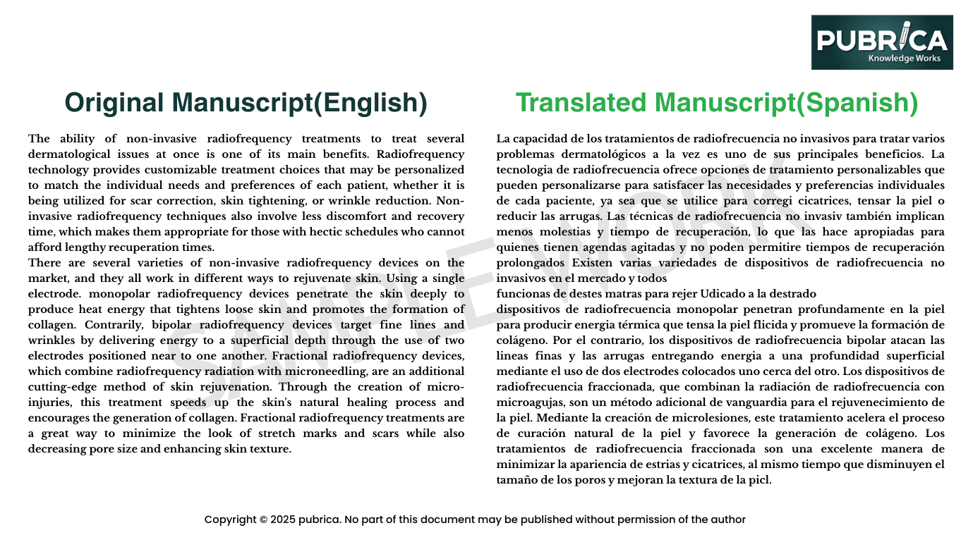 Editing and Translation Services sample work