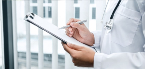 Doctor holding a clipboard