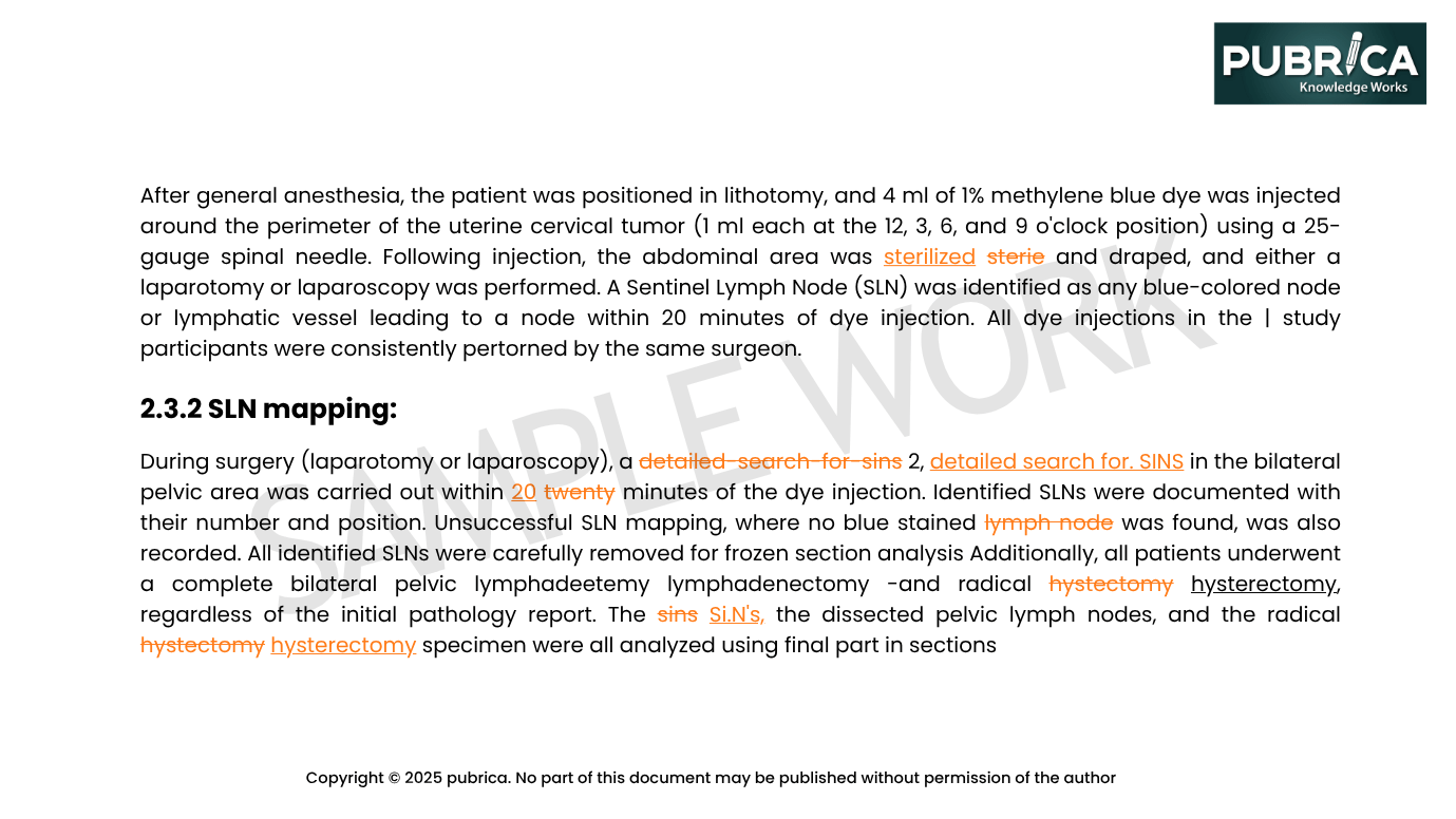 Manuscript format sample work