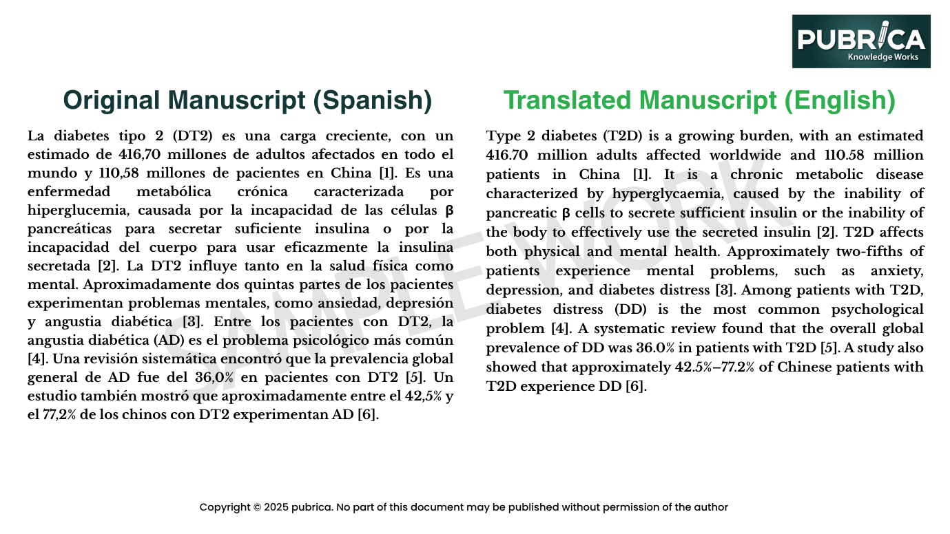 Translation with Editing Service sample work