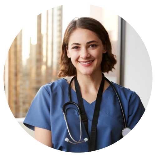Portrait of Dr. Laura Mitchell, dermatologist from the United Kingdom