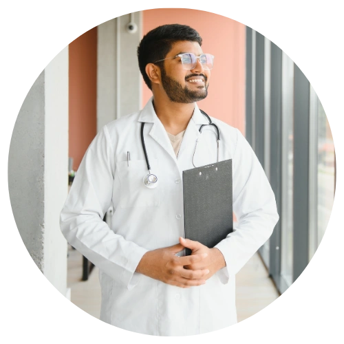 Portrait of Dr. Arjun Rao, dermatologist from India