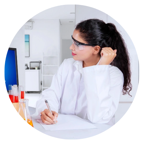 Nutraceutical specialist writing formulation notes