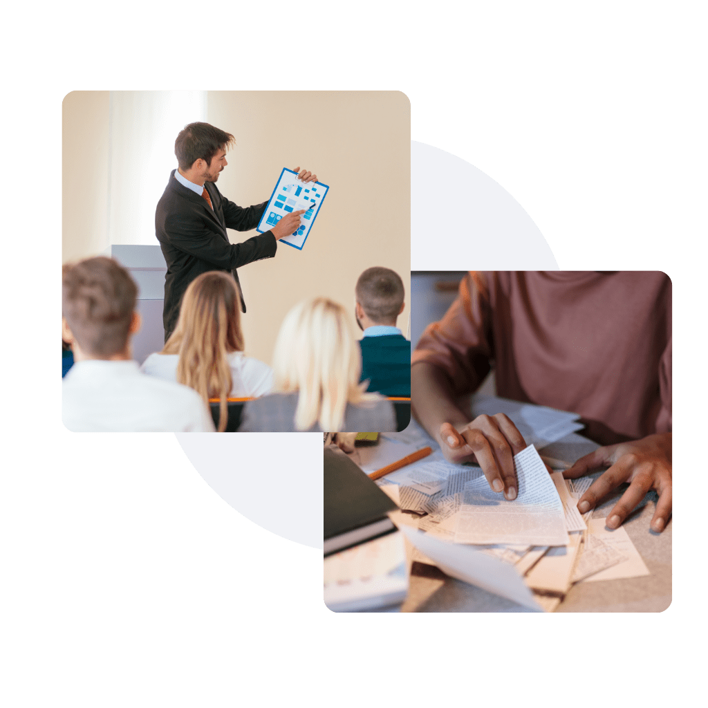 Expert presenting data
