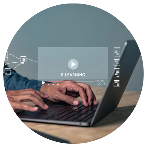 E-learning computer setup visual