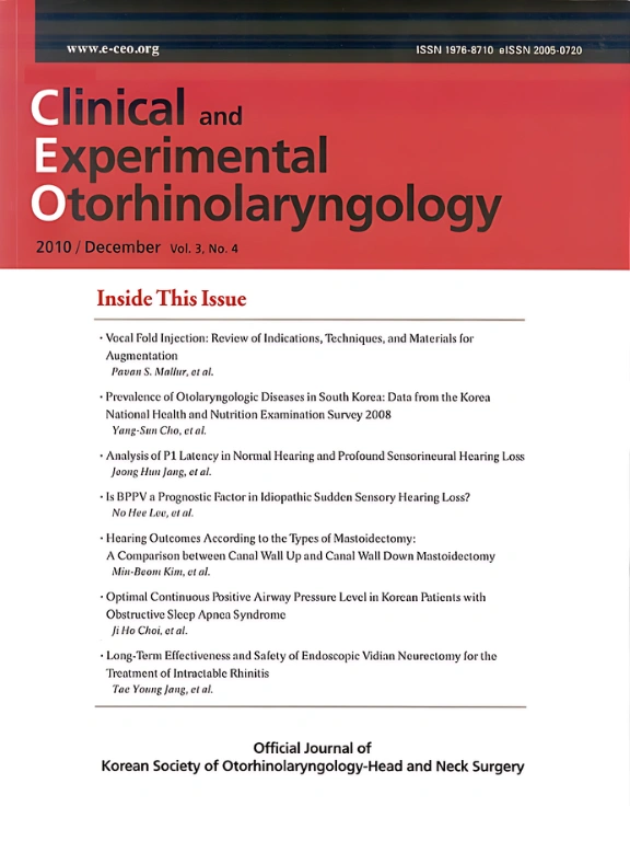 Clinical and Experimental Otorhinolaryngology Journal
