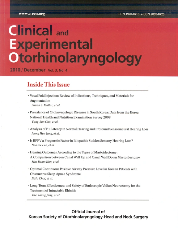Clinical and Experimental Otorhinolaryngology Journal