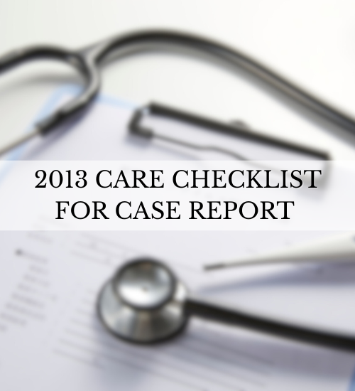 2013 care checklist for case report